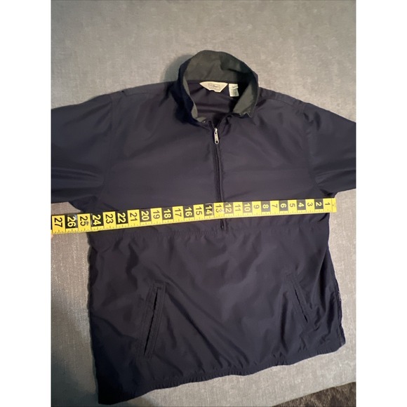 LL Bean Airy Anorak Windbreaker Men's L Navy Blue 1/2 Zip Pullover Preppy - Picture 8 of 11